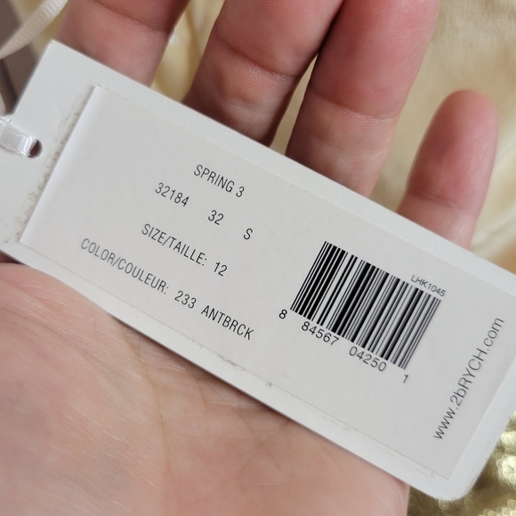 2b Rych Colorblock Halter Dress Gold Pleated Hem Sparkle Sz S - Picture 10 of 12